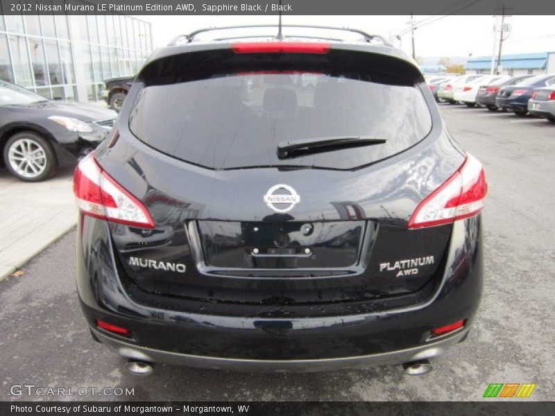 Sapphire Black / Black 2012 Nissan Murano LE Platinum Edition AWD
