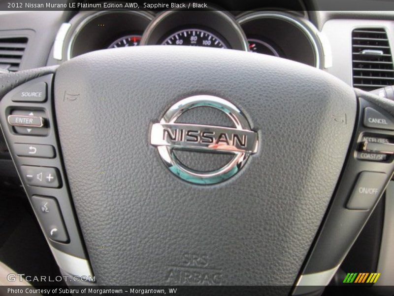Sapphire Black / Black 2012 Nissan Murano LE Platinum Edition AWD
