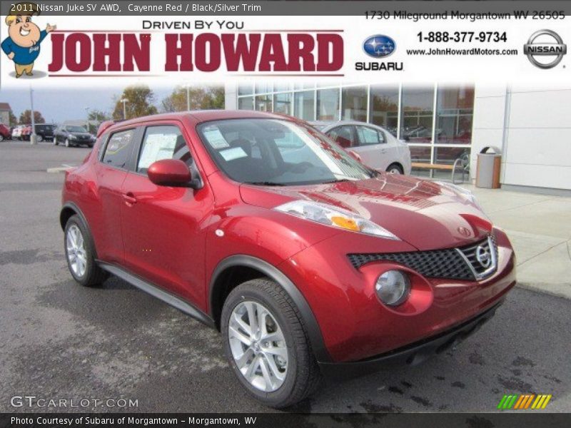 Cayenne Red / Black/Silver Trim 2011 Nissan Juke SV AWD