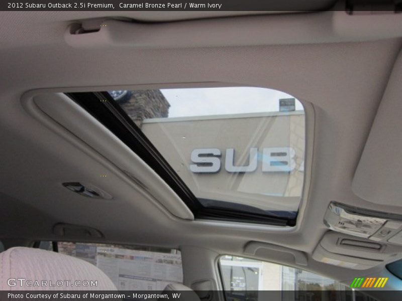 Sunroof of 2012 Outback 2.5i Premium