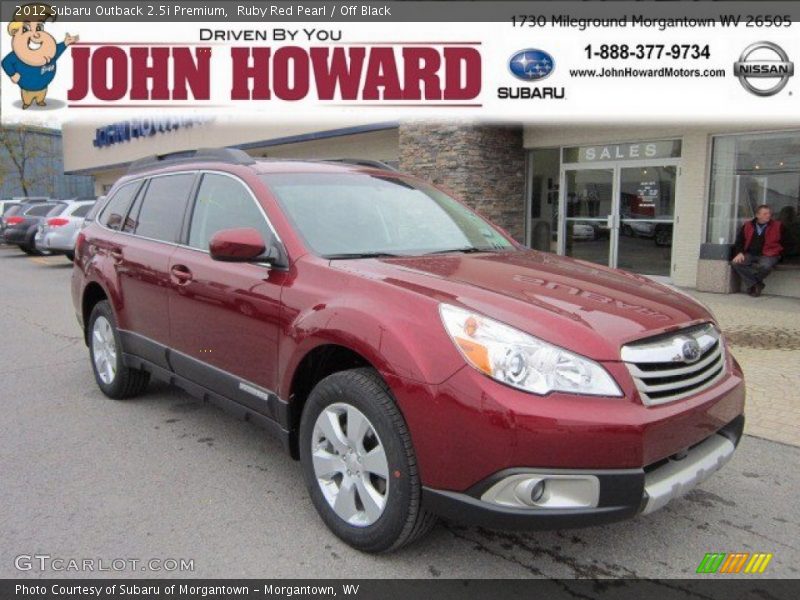 Ruby Red Pearl / Off Black 2012 Subaru Outback 2.5i Premium
