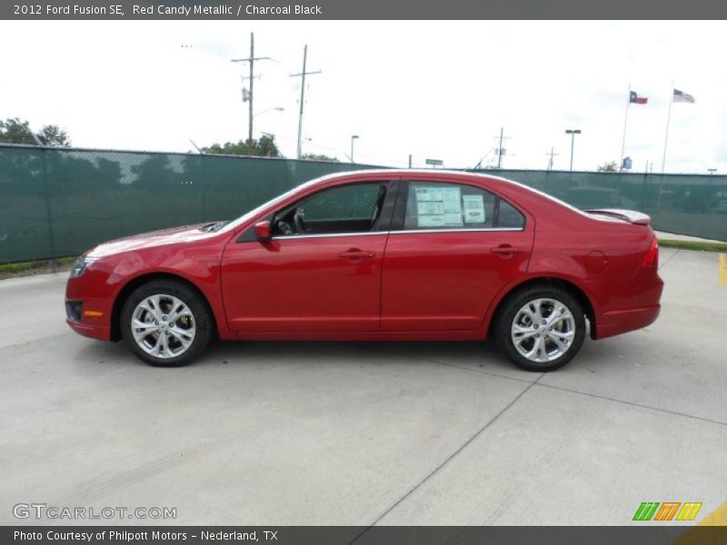 Red Candy Metallic / Charcoal Black 2012 Ford Fusion SE