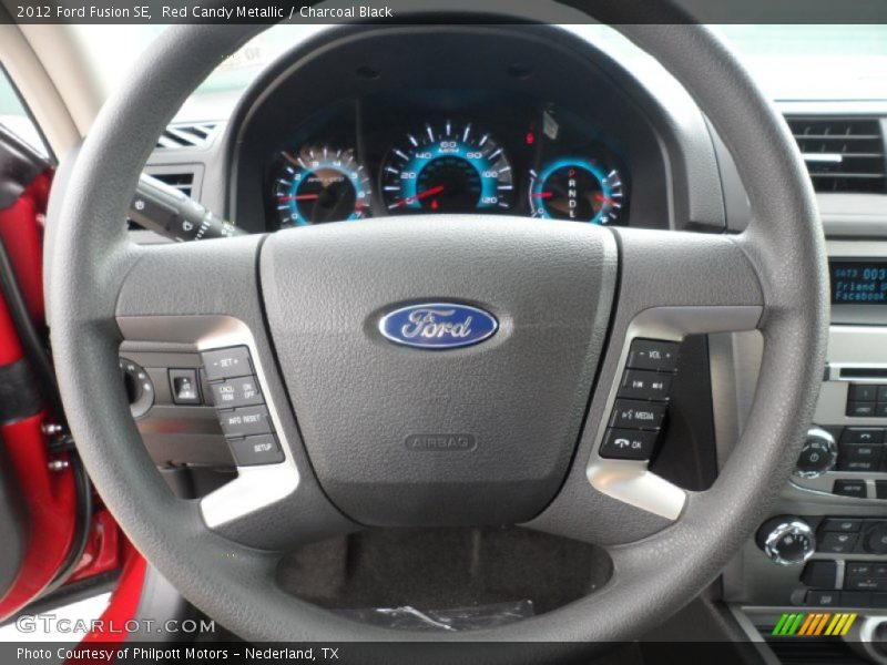 Red Candy Metallic / Charcoal Black 2012 Ford Fusion SE