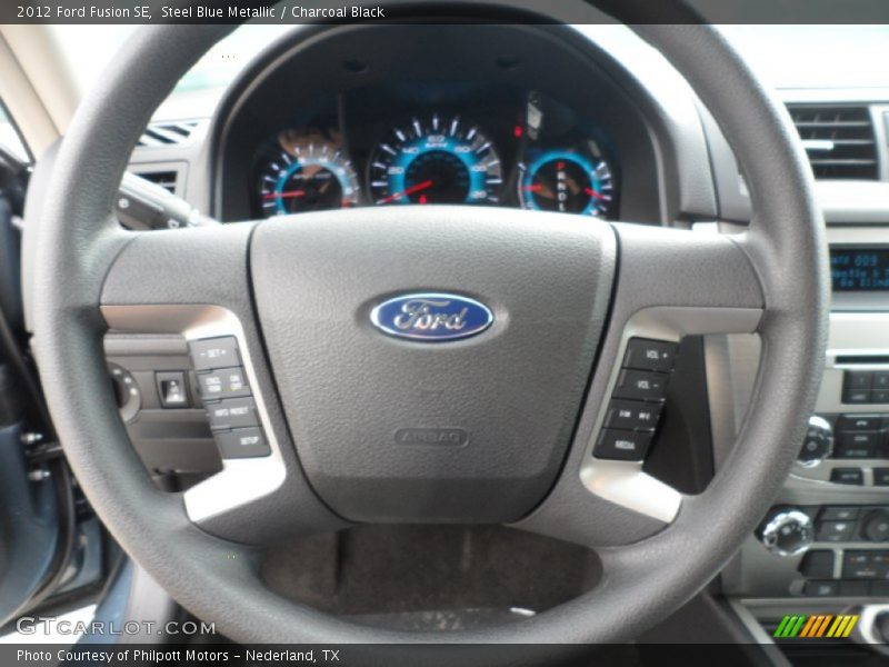 Steel Blue Metallic / Charcoal Black 2012 Ford Fusion SE