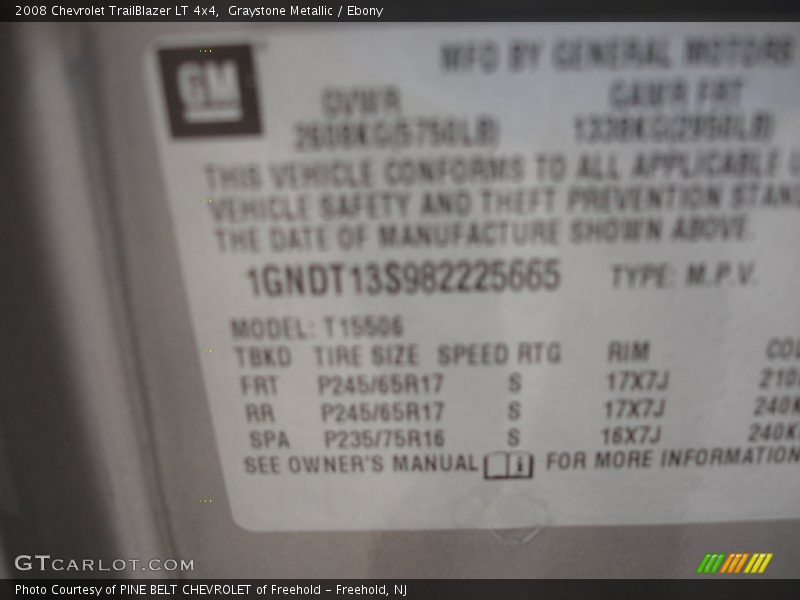 Graystone Metallic / Ebony 2008 Chevrolet TrailBlazer LT 4x4