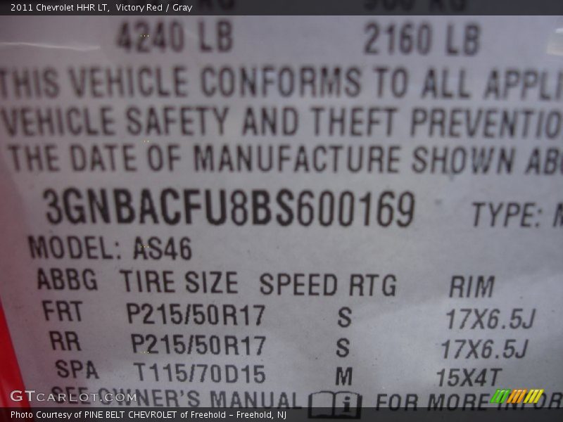 Victory Red / Gray 2011 Chevrolet HHR LT