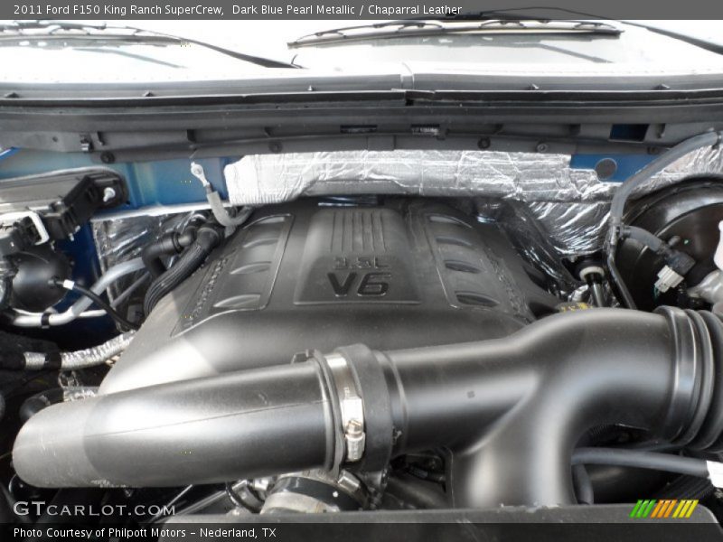 Dark Blue Pearl Metallic / Chaparral Leather 2011 Ford F150 King Ranch SuperCrew