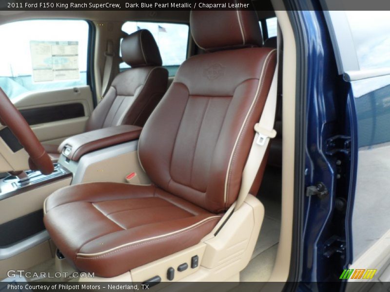 Dark Blue Pearl Metallic / Chaparral Leather 2011 Ford F150 King Ranch SuperCrew