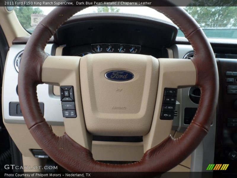 Dark Blue Pearl Metallic / Chaparral Leather 2011 Ford F150 King Ranch SuperCrew
