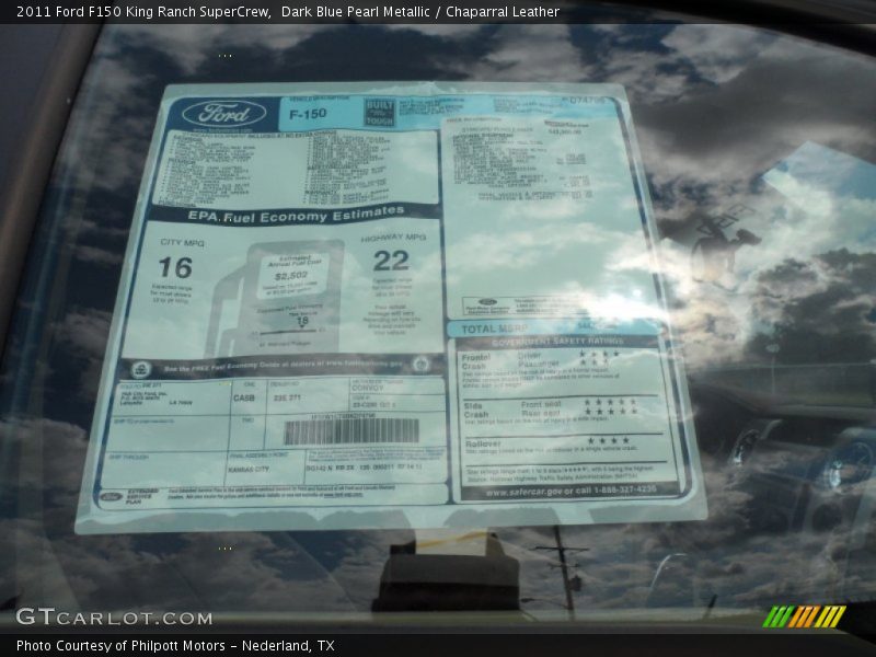 Dark Blue Pearl Metallic / Chaparral Leather 2011 Ford F150 King Ranch SuperCrew