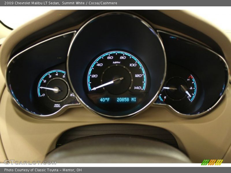 Summit White / Cocoa/Cashmere 2009 Chevrolet Malibu LT Sedan