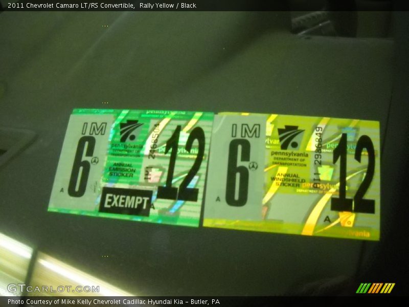 Rally Yellow / Black 2011 Chevrolet Camaro LT/RS Convertible