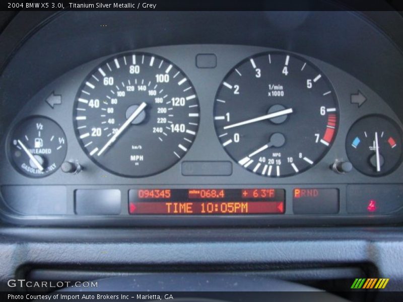 Titanium Silver Metallic / Grey 2004 BMW X5 3.0i