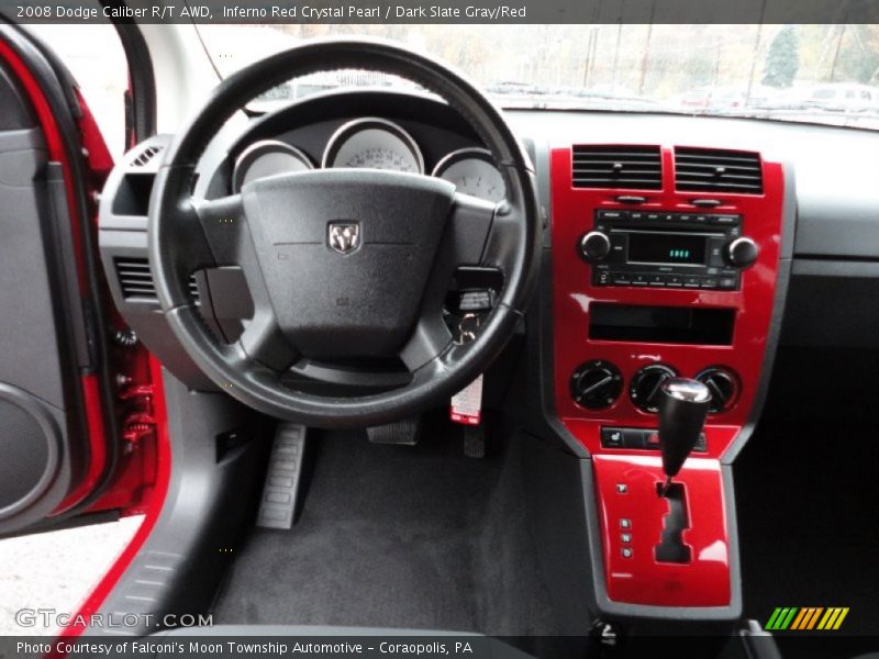 Inferno Red Crystal Pearl / Dark Slate Gray/Red 2008 Dodge Caliber R/T AWD