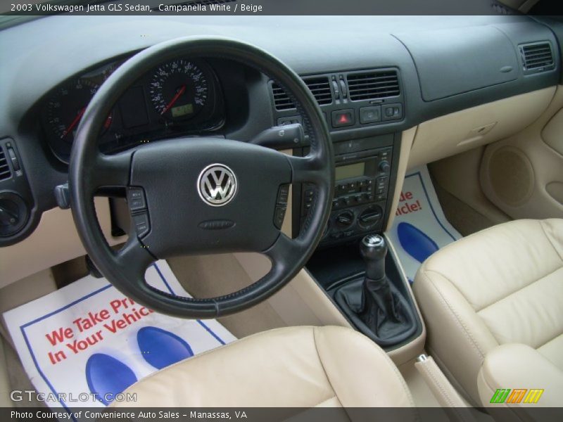 Campanella White / Beige 2003 Volkswagen Jetta GLS Sedan
