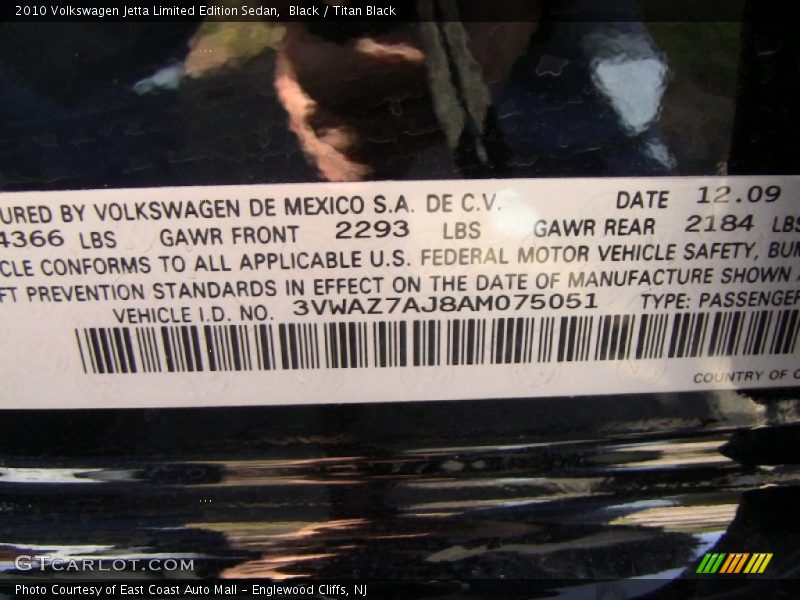 Black / Titan Black 2010 Volkswagen Jetta Limited Edition Sedan