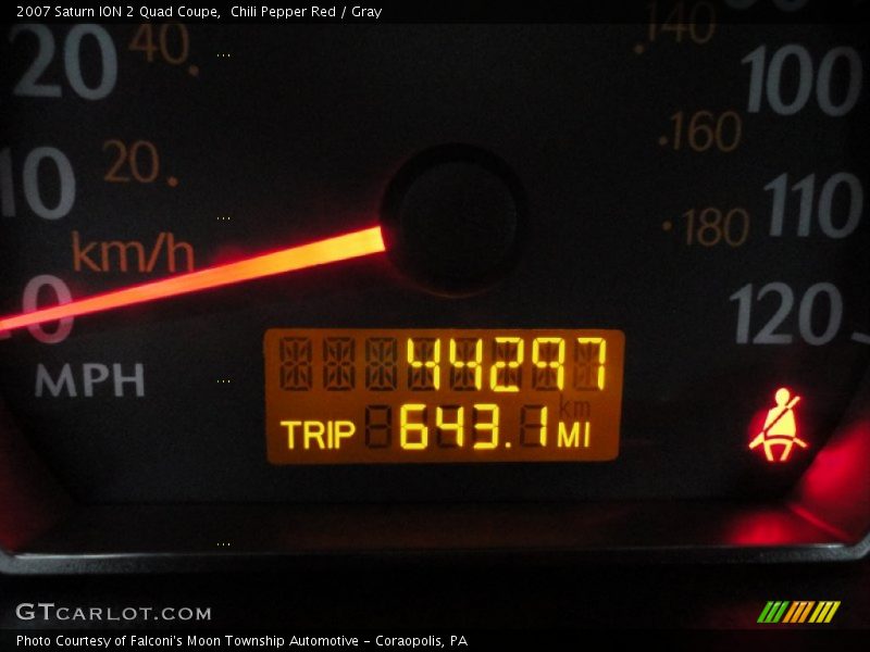Chili Pepper Red / Gray 2007 Saturn ION 2 Quad Coupe