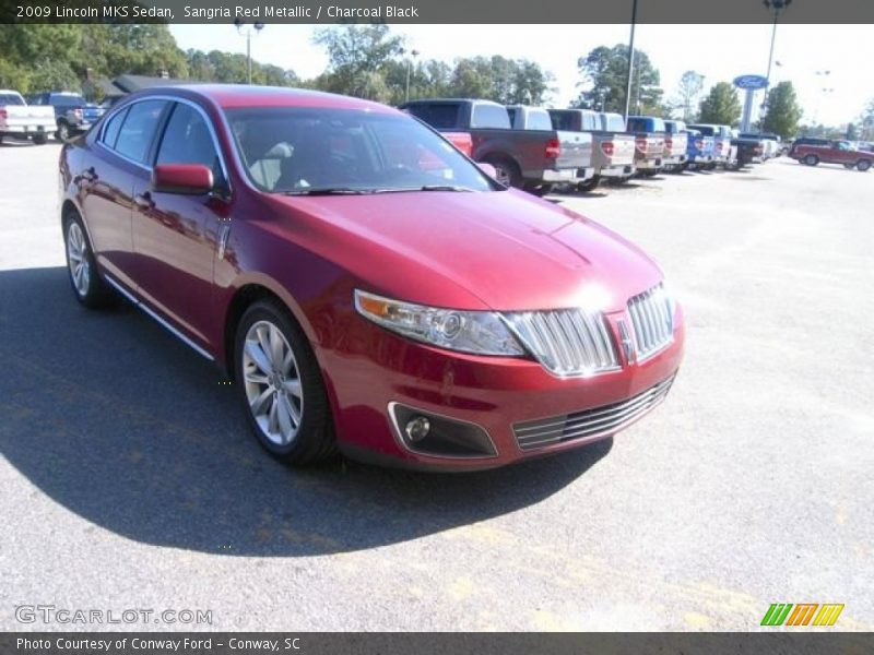Sangria Red Metallic / Charcoal Black 2009 Lincoln MKS Sedan