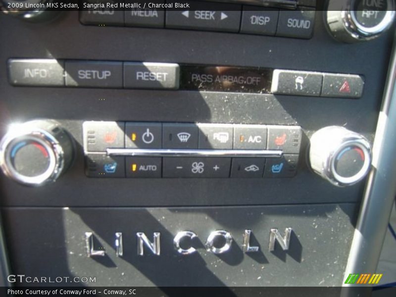 Sangria Red Metallic / Charcoal Black 2009 Lincoln MKS Sedan