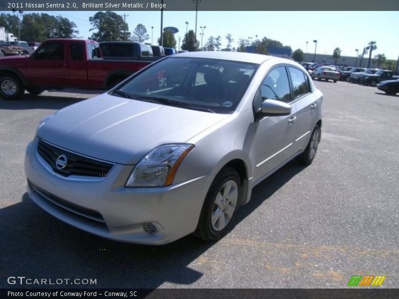 Brilliant Silver Metallic / Beige 2011 Nissan Sentra 2.0