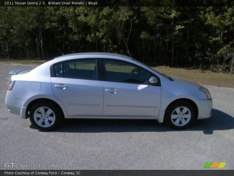 Brilliant Silver Metallic / Beige 2011 Nissan Sentra 2.0