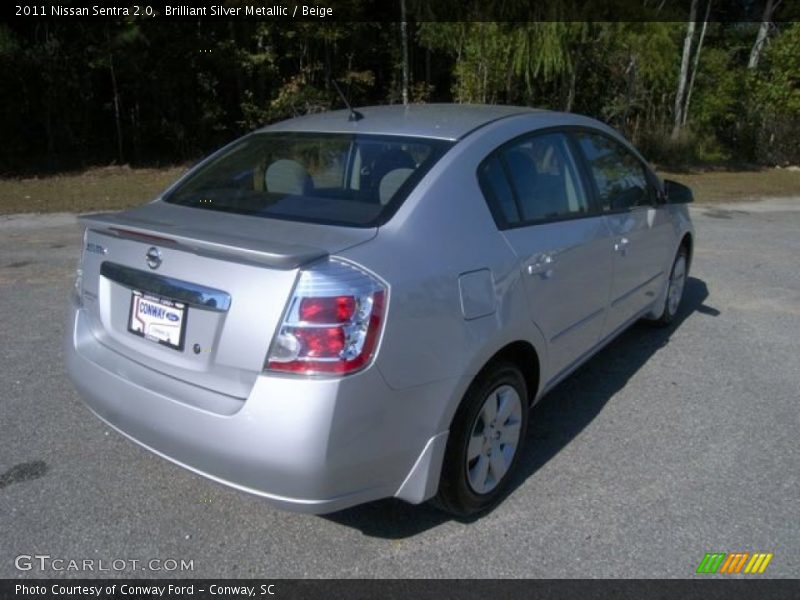 Brilliant Silver Metallic / Beige 2011 Nissan Sentra 2.0