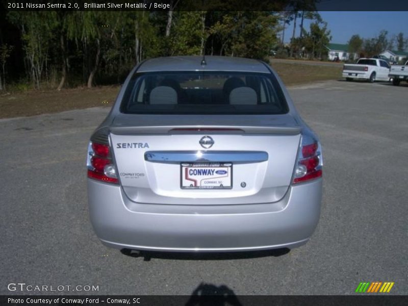 Brilliant Silver Metallic / Beige 2011 Nissan Sentra 2.0