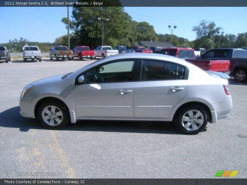 Brilliant Silver Metallic / Beige 2011 Nissan Sentra 2.0