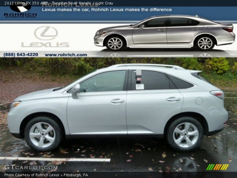Tungsten Silver Metallic / Light Gray 2012 Lexus RX 350 AWD