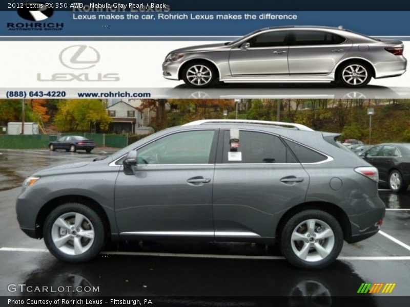 Nebula Gray Pearl / Black 2012 Lexus RX 350 AWD