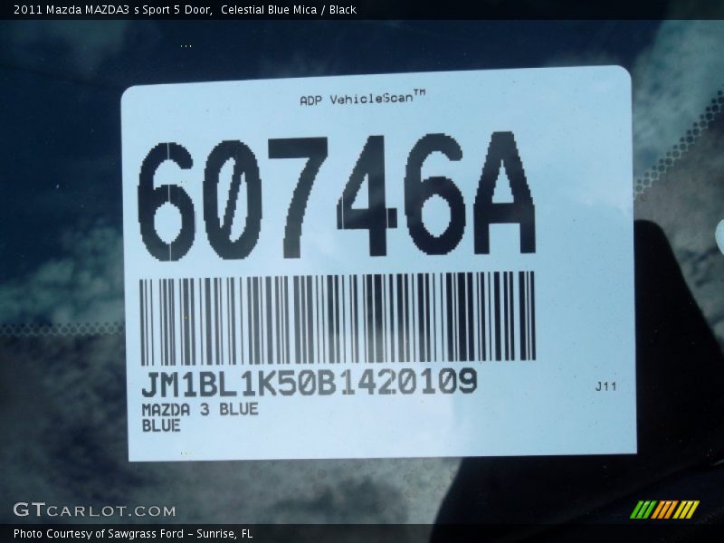 Celestial Blue Mica / Black 2011 Mazda MAZDA3 s Sport 5 Door