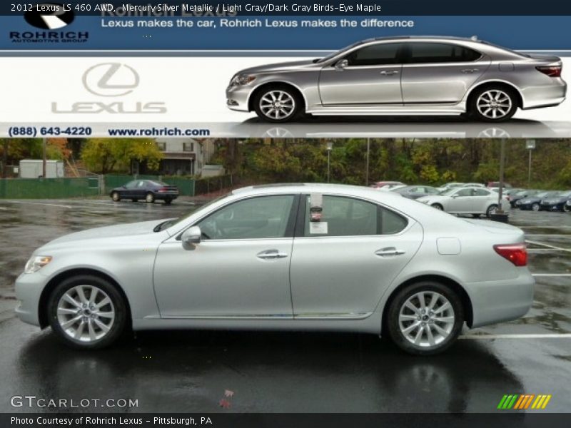 Mercury Silver Metallic / Light Gray/Dark Gray Birds-Eye Maple 2012 Lexus LS 460 AWD