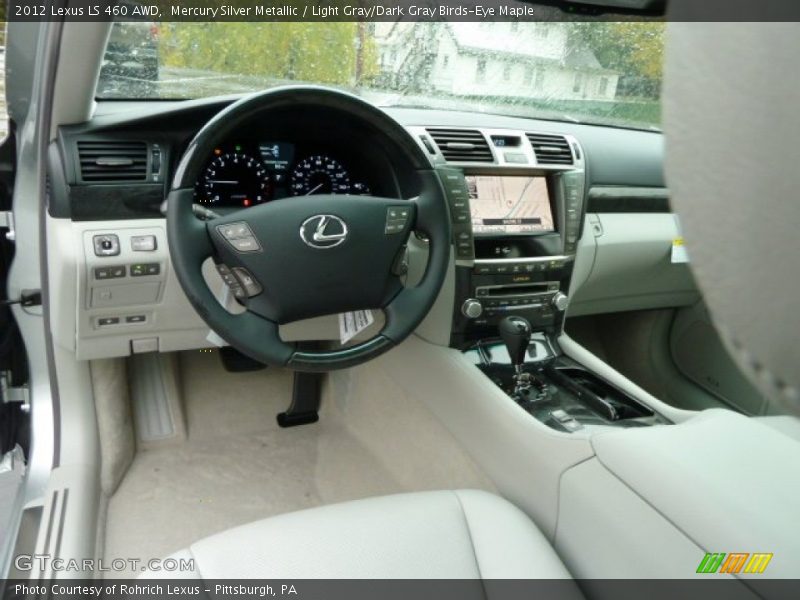 Mercury Silver Metallic / Light Gray/Dark Gray Birds-Eye Maple 2012 Lexus LS 460 AWD