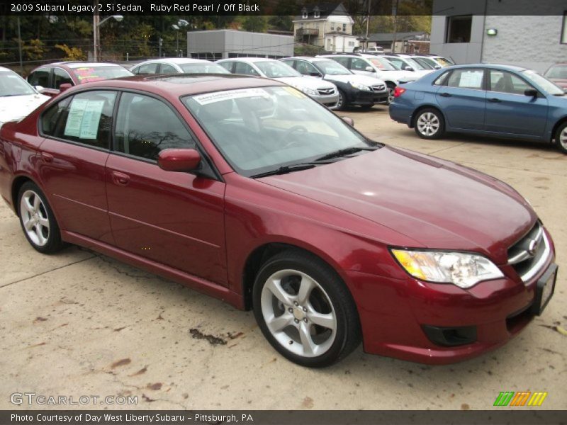 Ruby Red Pearl / Off Black 2009 Subaru Legacy 2.5i Sedan