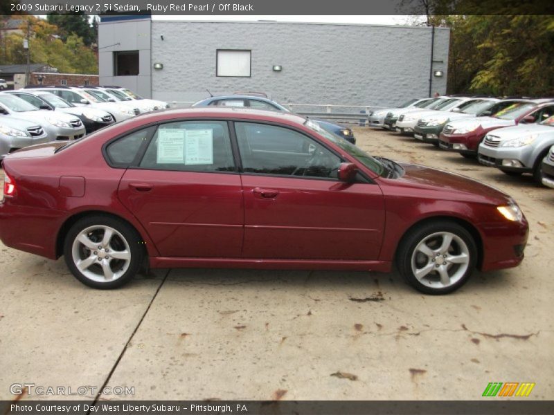 Ruby Red Pearl / Off Black 2009 Subaru Legacy 2.5i Sedan