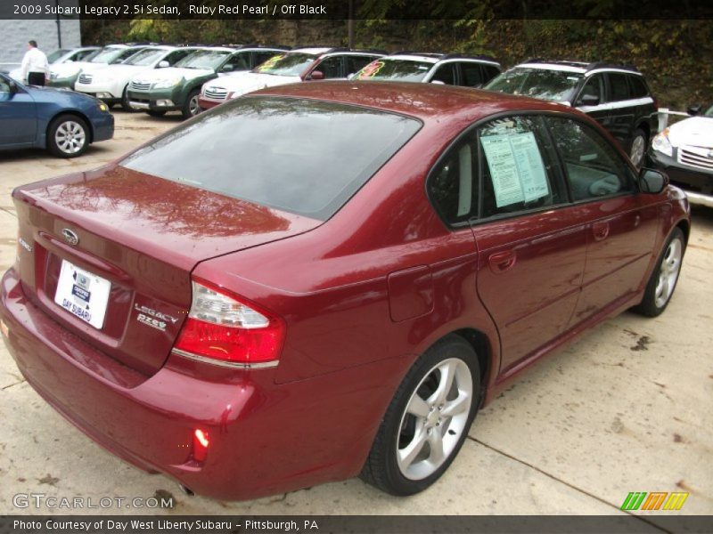 Ruby Red Pearl / Off Black 2009 Subaru Legacy 2.5i Sedan