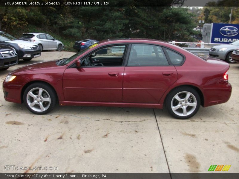 Ruby Red Pearl / Off Black 2009 Subaru Legacy 2.5i Sedan