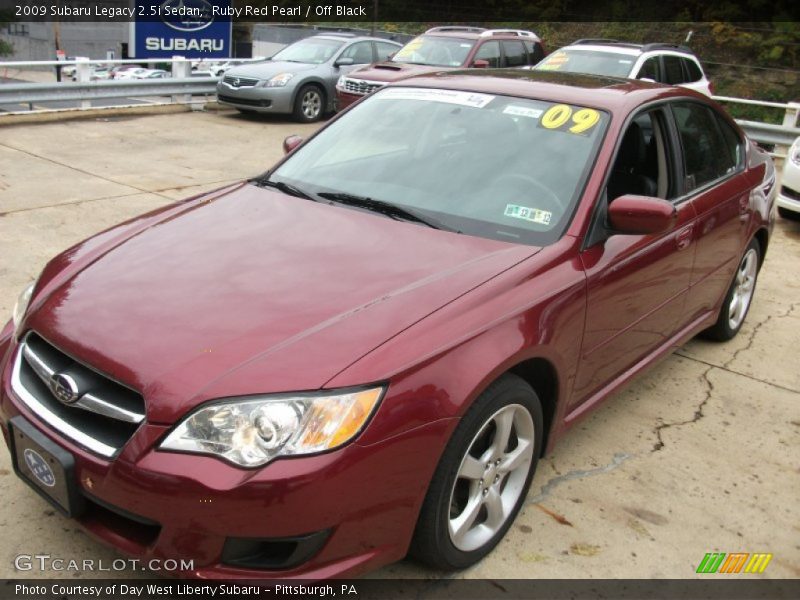Ruby Red Pearl / Off Black 2009 Subaru Legacy 2.5i Sedan