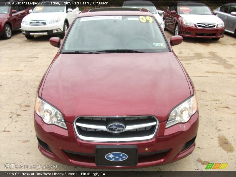 Ruby Red Pearl / Off Black 2009 Subaru Legacy 2.5i Sedan