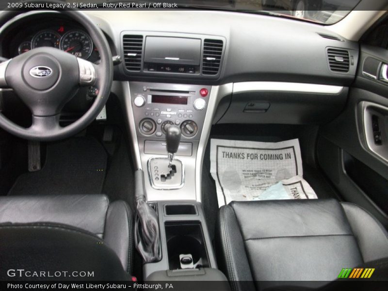 Ruby Red Pearl / Off Black 2009 Subaru Legacy 2.5i Sedan