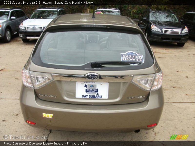 Topaz Gold Metallic / Ivory 2008 Subaru Impreza 2.5i Wagon