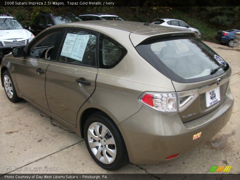 Topaz Gold Metallic / Ivory 2008 Subaru Impreza 2.5i Wagon
