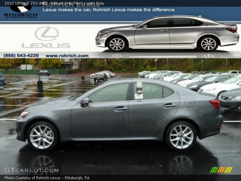 Nebula Gray Pearl / Light Gray 2012 Lexus IS 250 AWD
