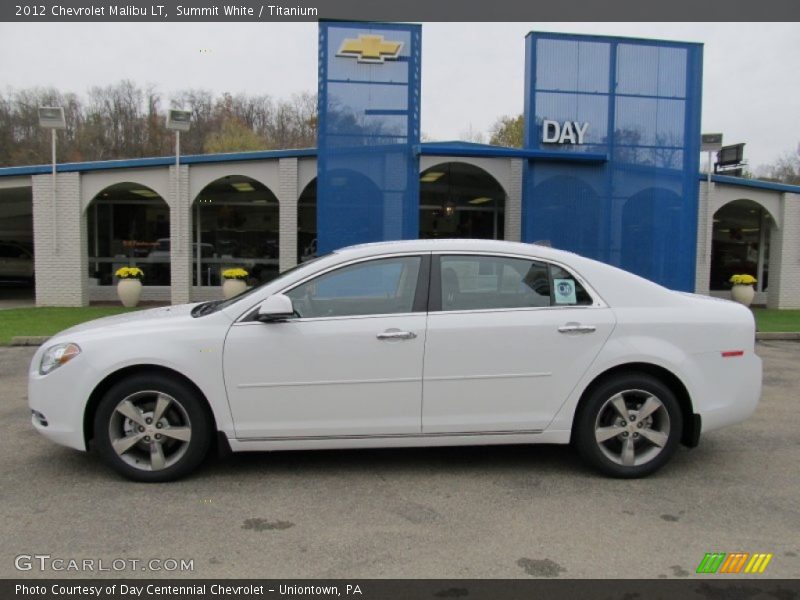 Summit White / Titanium 2012 Chevrolet Malibu LT