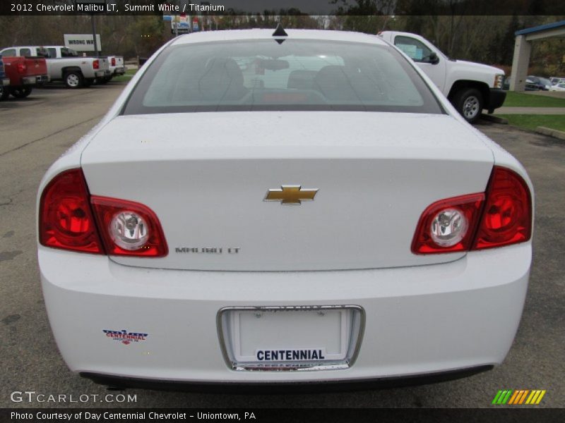 Summit White / Titanium 2012 Chevrolet Malibu LT