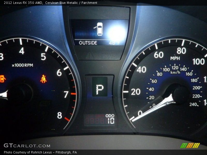 Cerulean Blue Metallic / Parchment 2012 Lexus RX 350 AWD