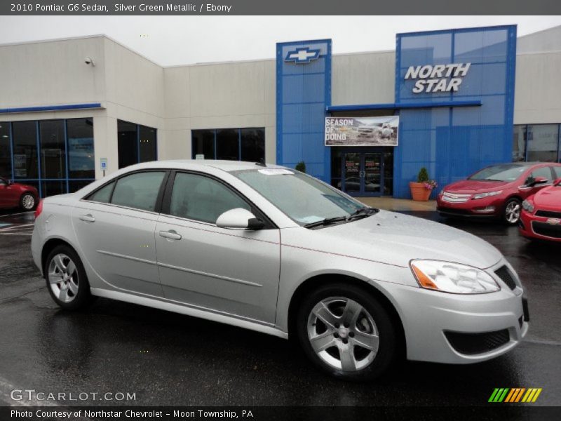 Silver Green Metallic / Ebony 2010 Pontiac G6 Sedan