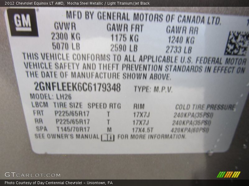 Mocha Steel Metallic / Light Titanium/Jet Black 2012 Chevrolet Equinox LT AWD