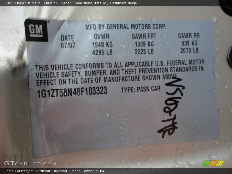 Sandstone Metallic / Cashmere Beige 2008 Chevrolet Malibu Classic LT Sedan