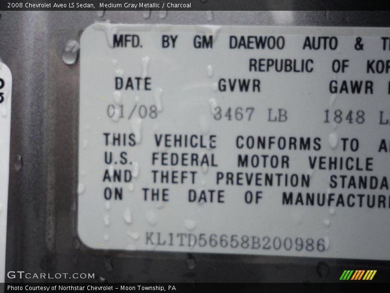 Medium Gray Metallic / Charcoal 2008 Chevrolet Aveo LS Sedan